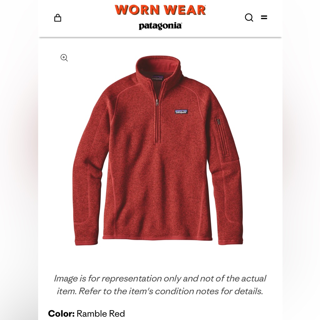 Women’s Patagonia Better Sweater 1/4 Zip Jacket Sz Small Ramble Red